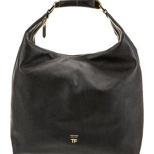 Tom Ford Black Leather Hobo Bag